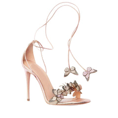 Butterfly Embellished Lace Up High Heel Sandals -