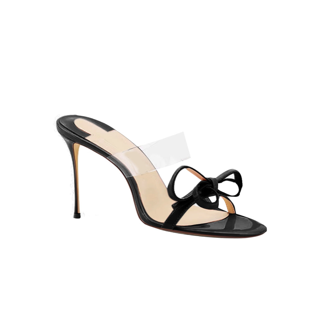 Bow PVC Mules Sandals - 6cm