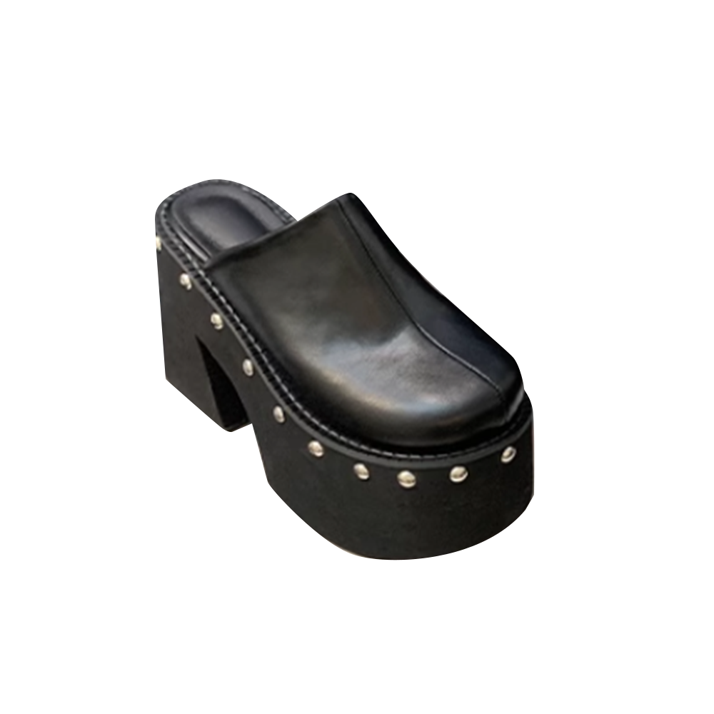 Studded Platform Mules Sandals