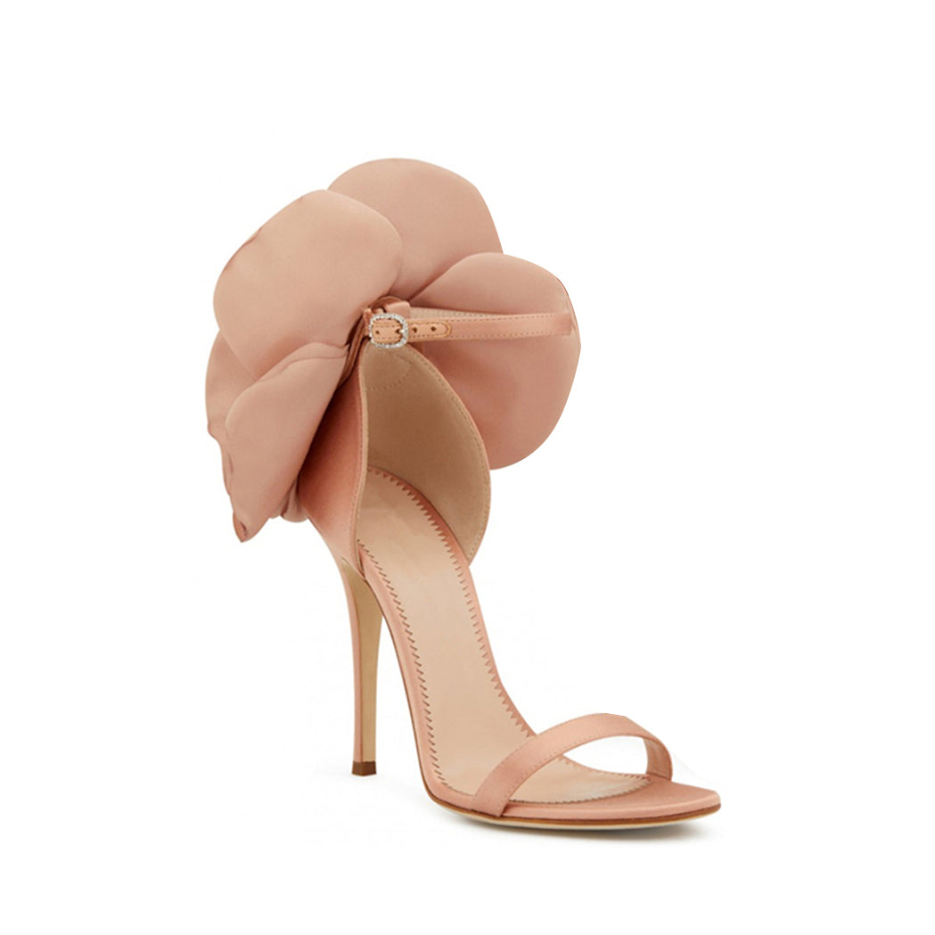 Flower Embellished High Heel Sandals - 9.5cm