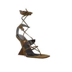 Lace Up Wedged Heel Sandals
