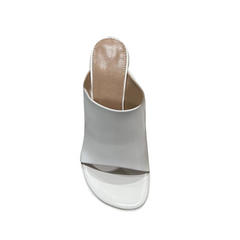 Leather Block Heel Mules Sandals