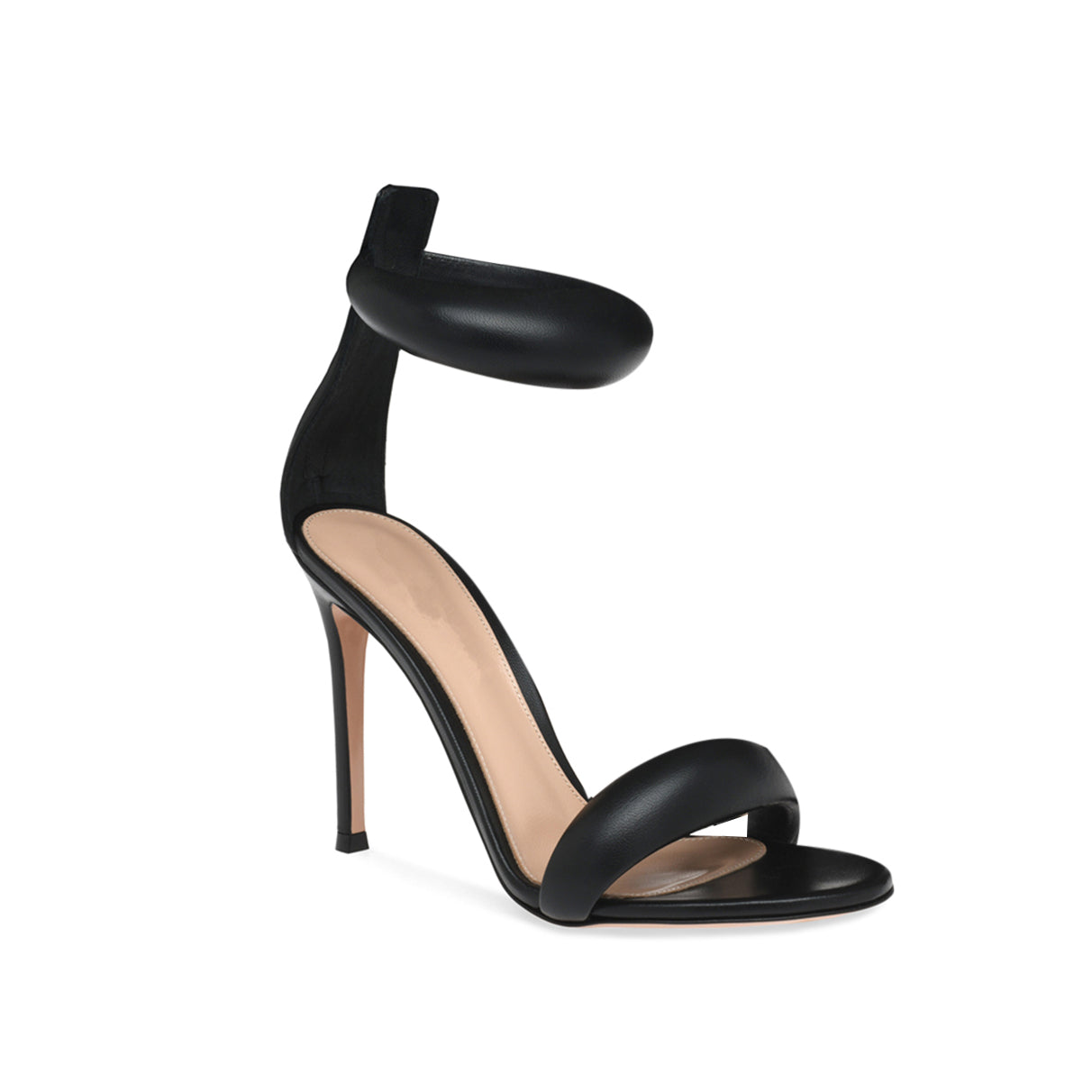 Ankle Strap Leather Stiletto High Heel Sandals - 9