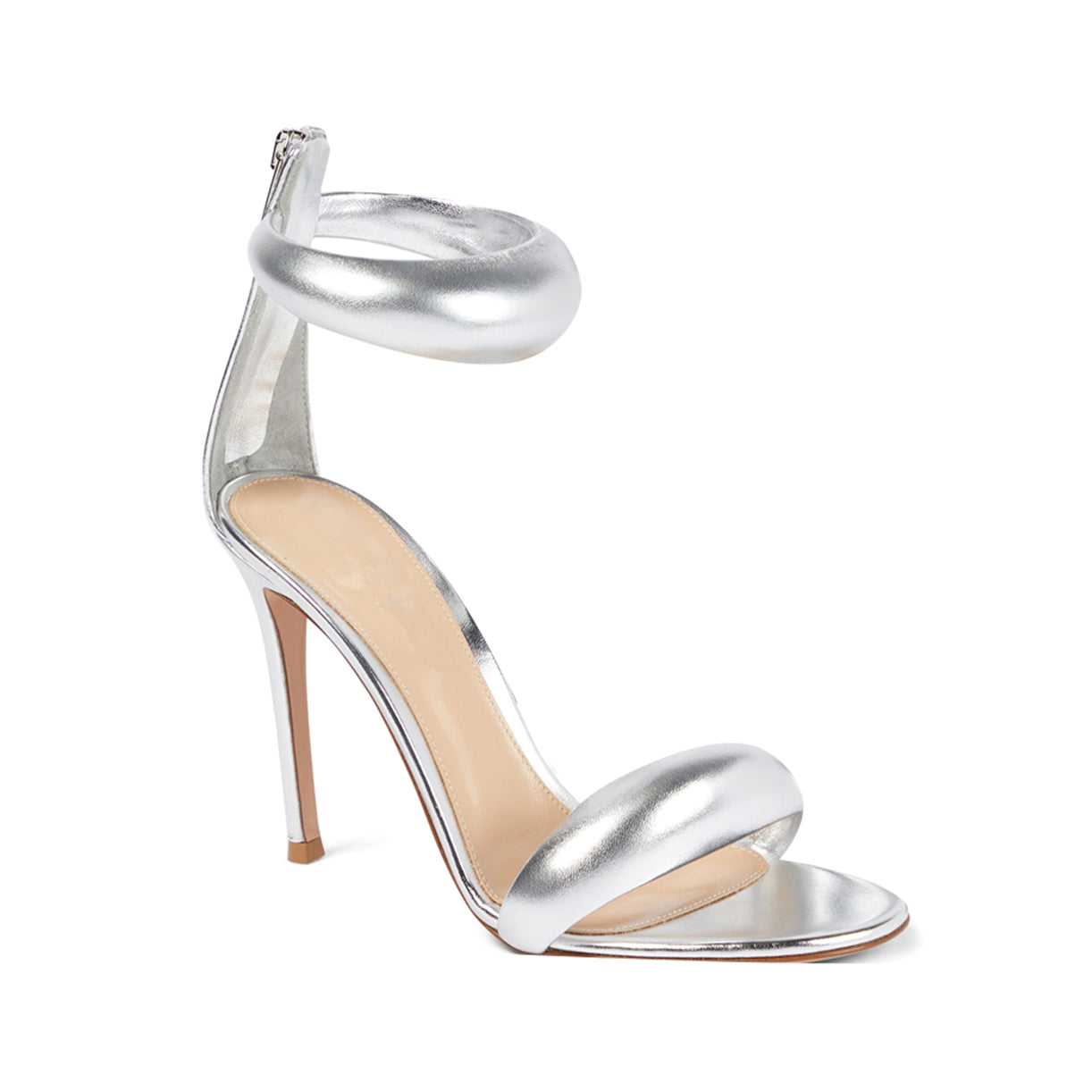 Ankle Strap Leather Stiletto High Heel Sandals - 9