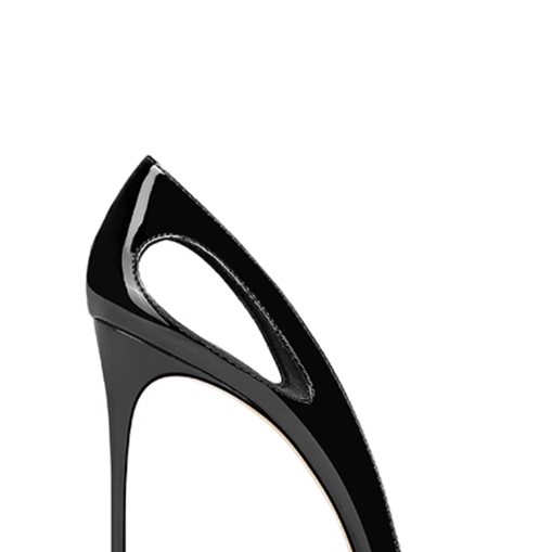Sequinned Cut Out Mid Heel Pumps - 8cm