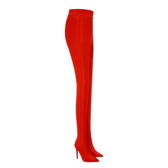 Pointed Toe High Heel Boots