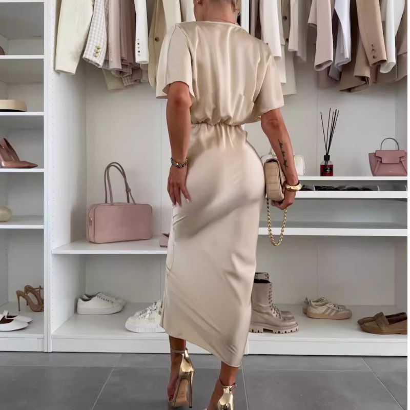 V Neck Midi Dress