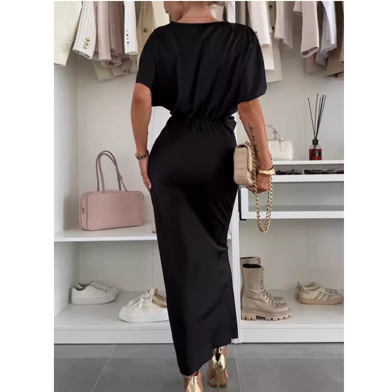 V Neck Midi Dress