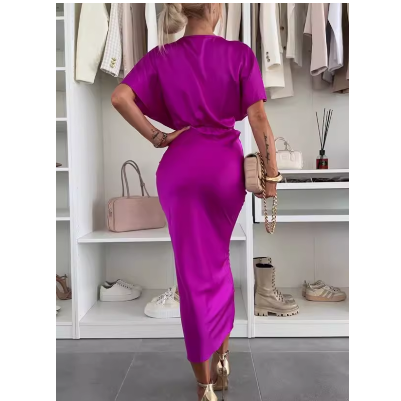 V Neck Midi Dress