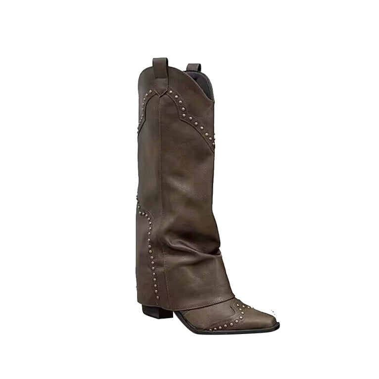Studded Knee High Boots