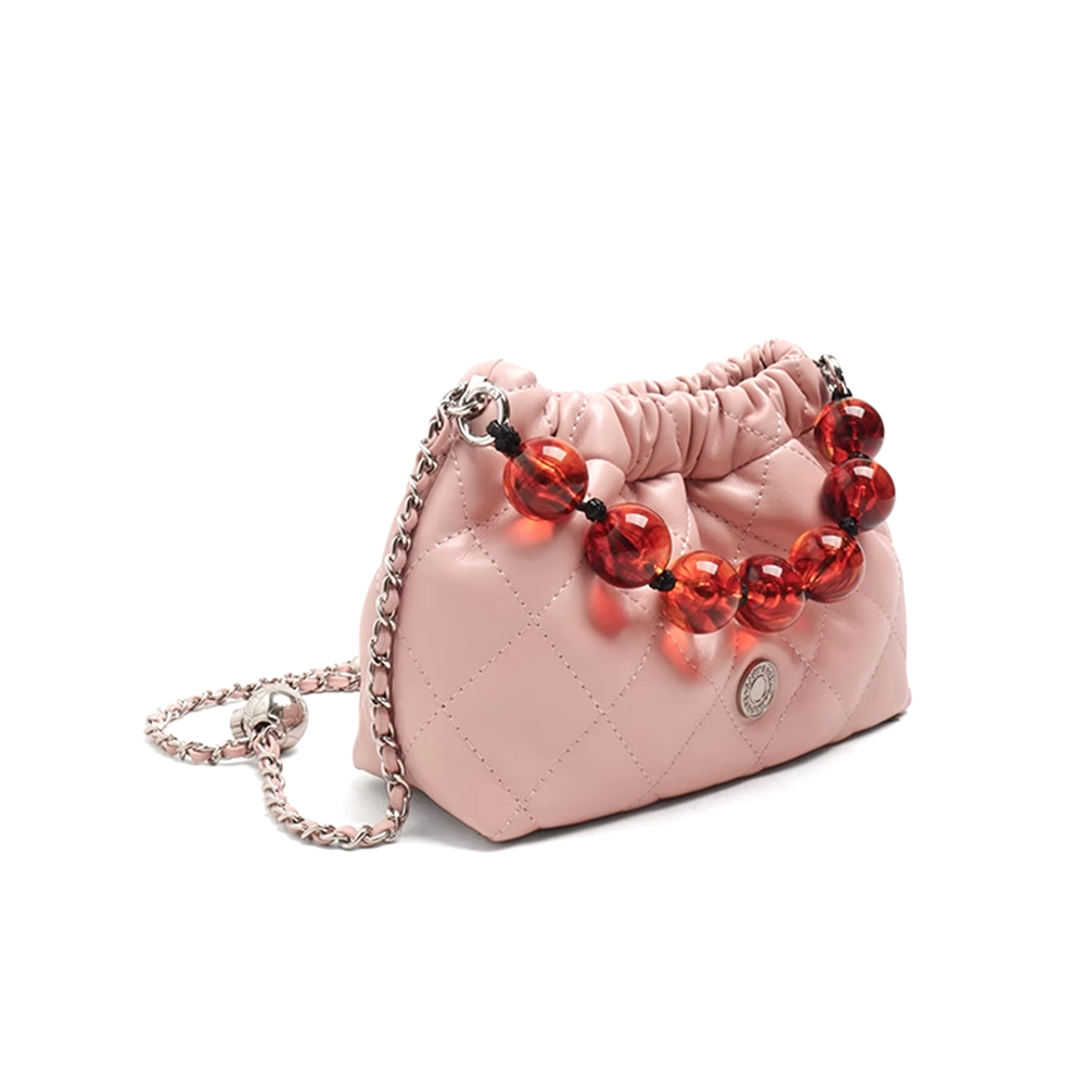 Beaded Embellished Quilted Cross Body Bag