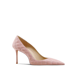 Quilted Mid Heel Pumps - 6cm