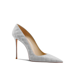 Quilted Mid Heel Pumps - 8cm