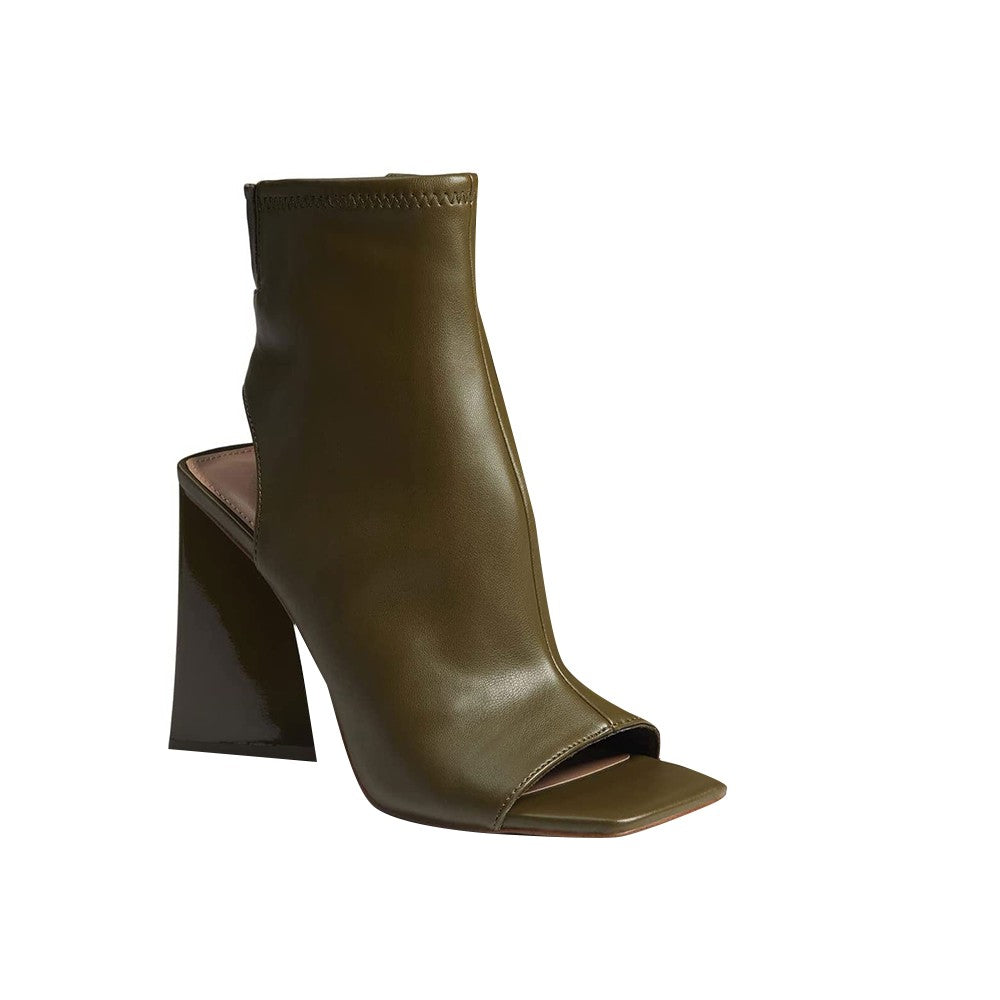 Block Heel Ankle Summer Boots