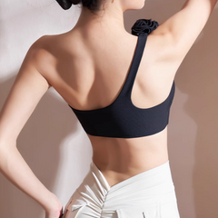 Yoga Pilates Flower Embellished Fitted Sports Bra