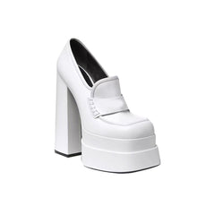 Block Heel Platform Pumps