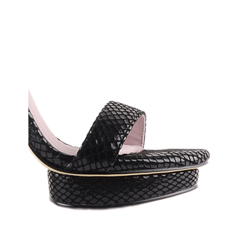 Platform Leather High Heel Sandals - 10cm