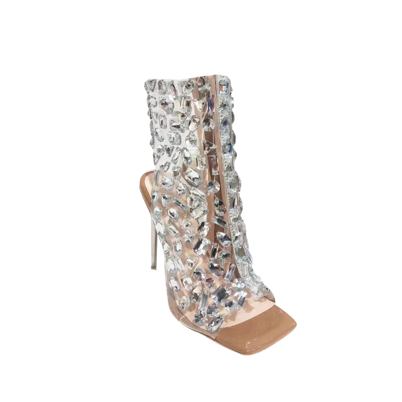 Diamante High Heel Summer Boots