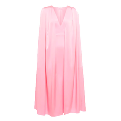 V Neck Cape Evening Dress Gown