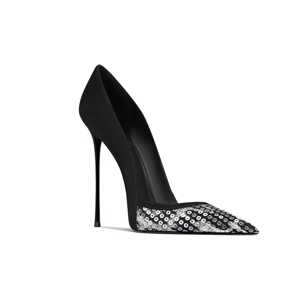 Sequinned High Heel Pumps - 10cm