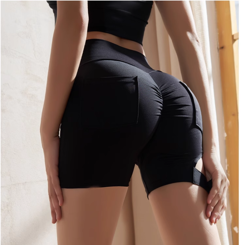 Yoga Pilates Buckled Fitted Sports Shorts