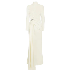 Diamante Fold Detailed Evening Dress Gown