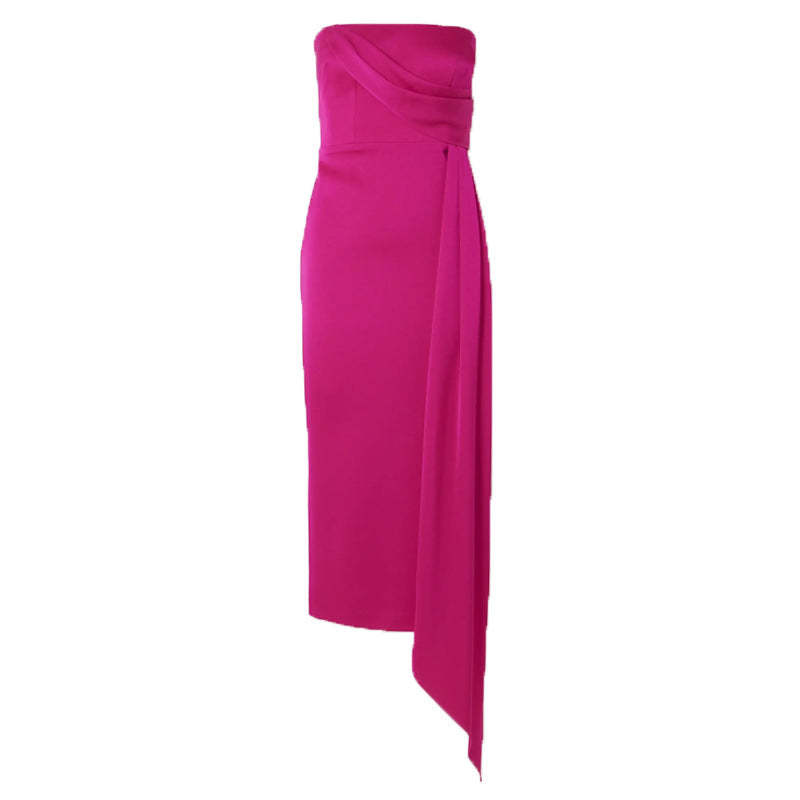 Asymmetric Hem Tube Evening Dress Gown