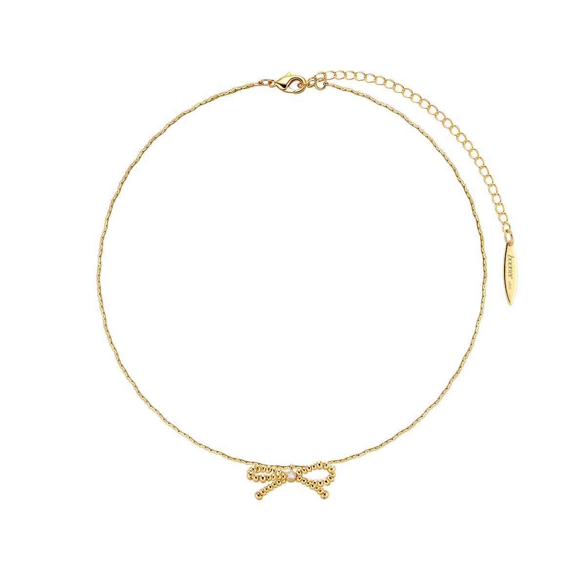 Diamante Bow Necklace