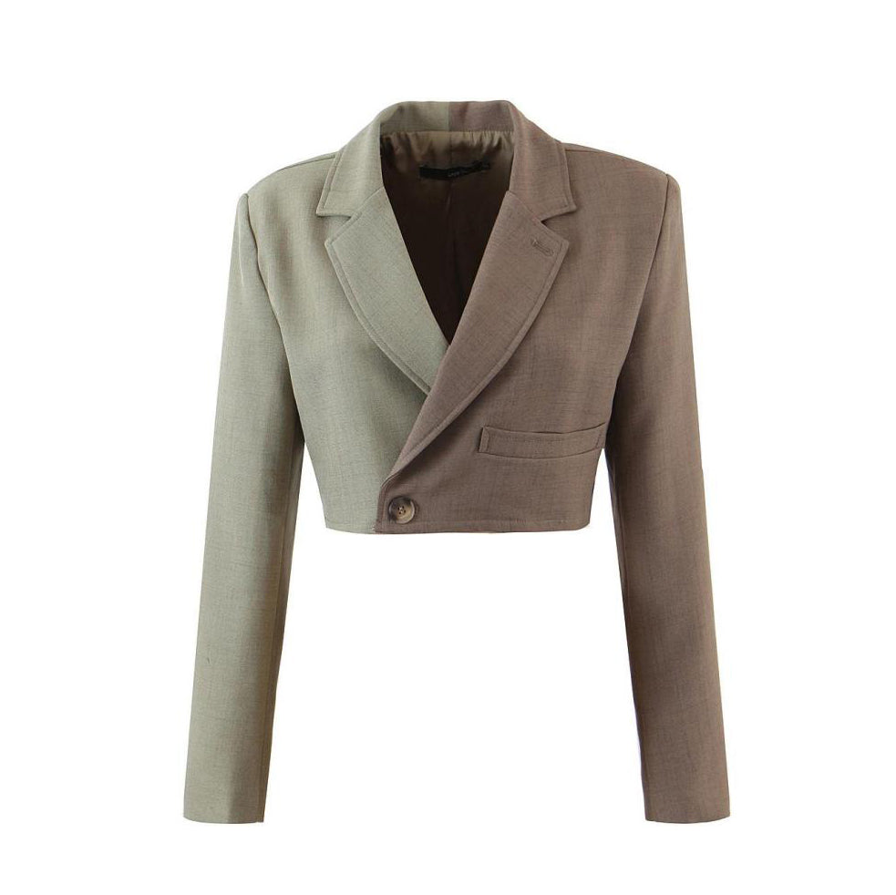 Bi-Color Cropped Blazer