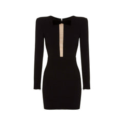 Long Sleeves Mini Evening Dress Gown