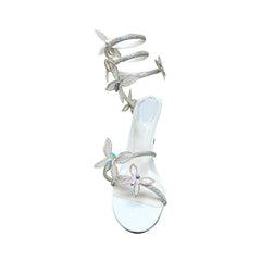 Diamante Butterfly Wrap High Heel Sandals