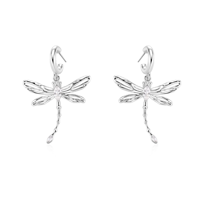 Diamante Dragonfly Earrings - Pair