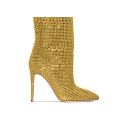 Diamante Stiletto Heel Knee High Boots