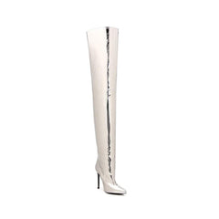 Stiletto Heel Patent Leather Over The Knee Boots