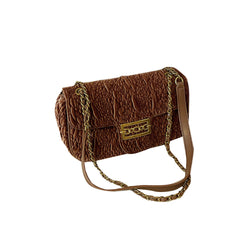 Metal Lock Velvet Cross Body Bag