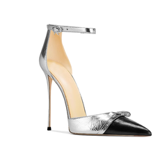 Bi-Color Ankle Strap High Heel Sandals - 10cm