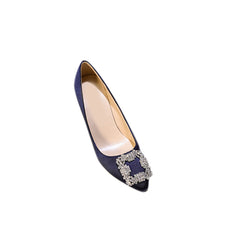 Diamante Embellished Satin High Heel Pumps - 10cm