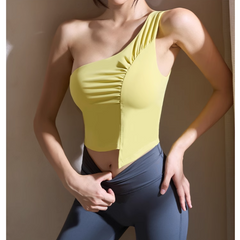 Yoga Pilates Asymmetric Hem Fitted Sports Bra
