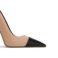 Bi-Color Mid Heel Pumps - 6cm