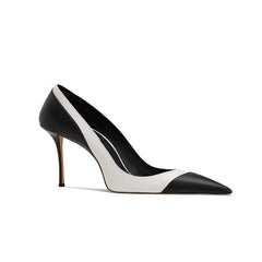 Bi-Color Mid Heel Pumps - 6cm