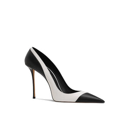 Bi-Color Mid Heel Pumps - 8cm