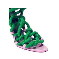 Lace Up High Heel Rope Sandals