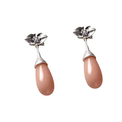 Flower And Drop Earrings - Pair