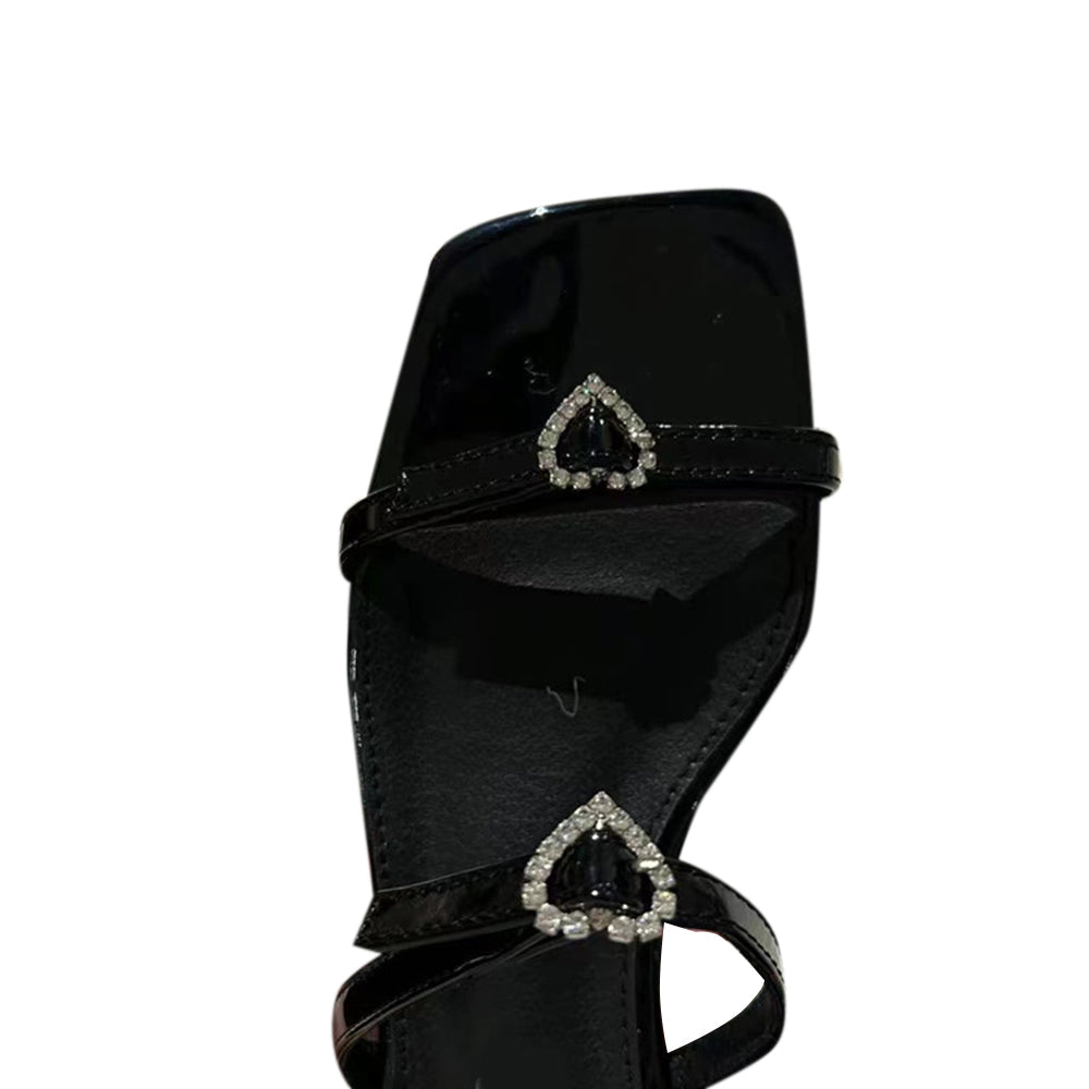 Diamante Heart Slipper Slides