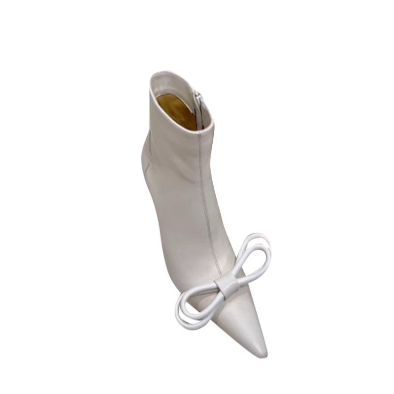 Bow High Heel Ankle Boots