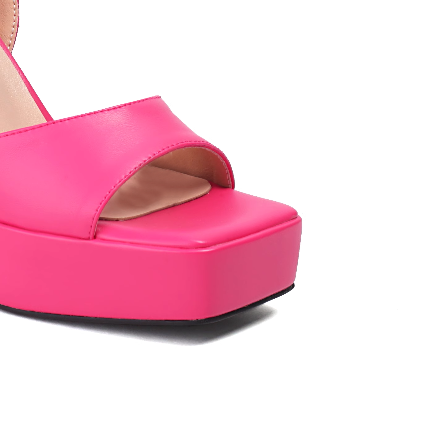 Ankle Strap Leather Platform Sandals