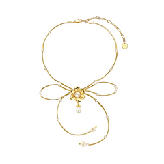 Bow Pearl Necklace