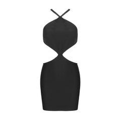 Back Cross Mini Evening Dress Gown
