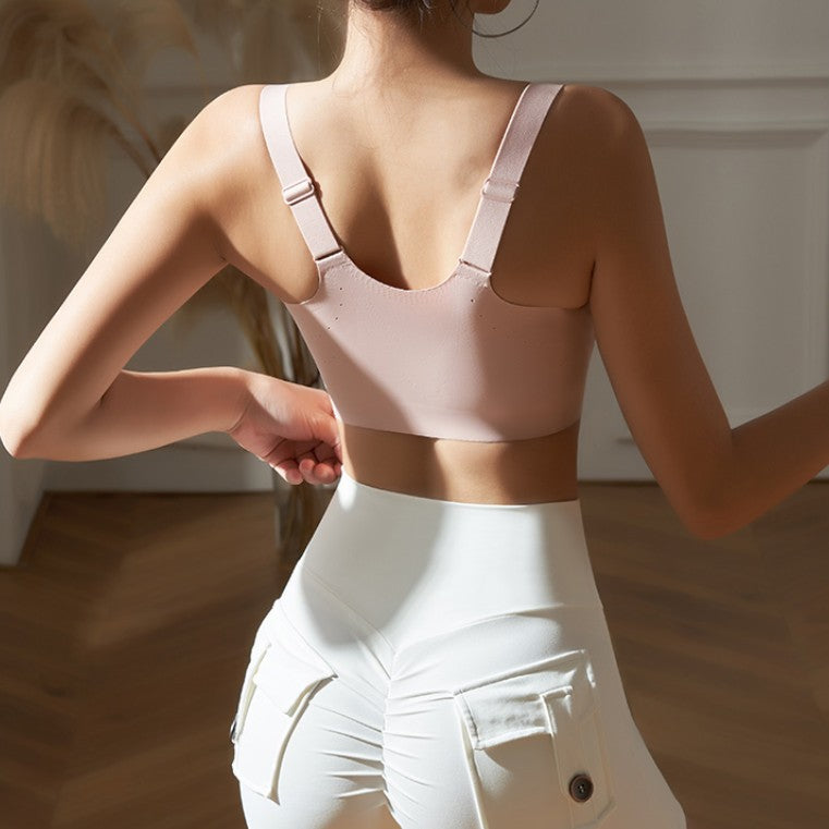 Yoga Pilates Zip Fitted Sports Bra