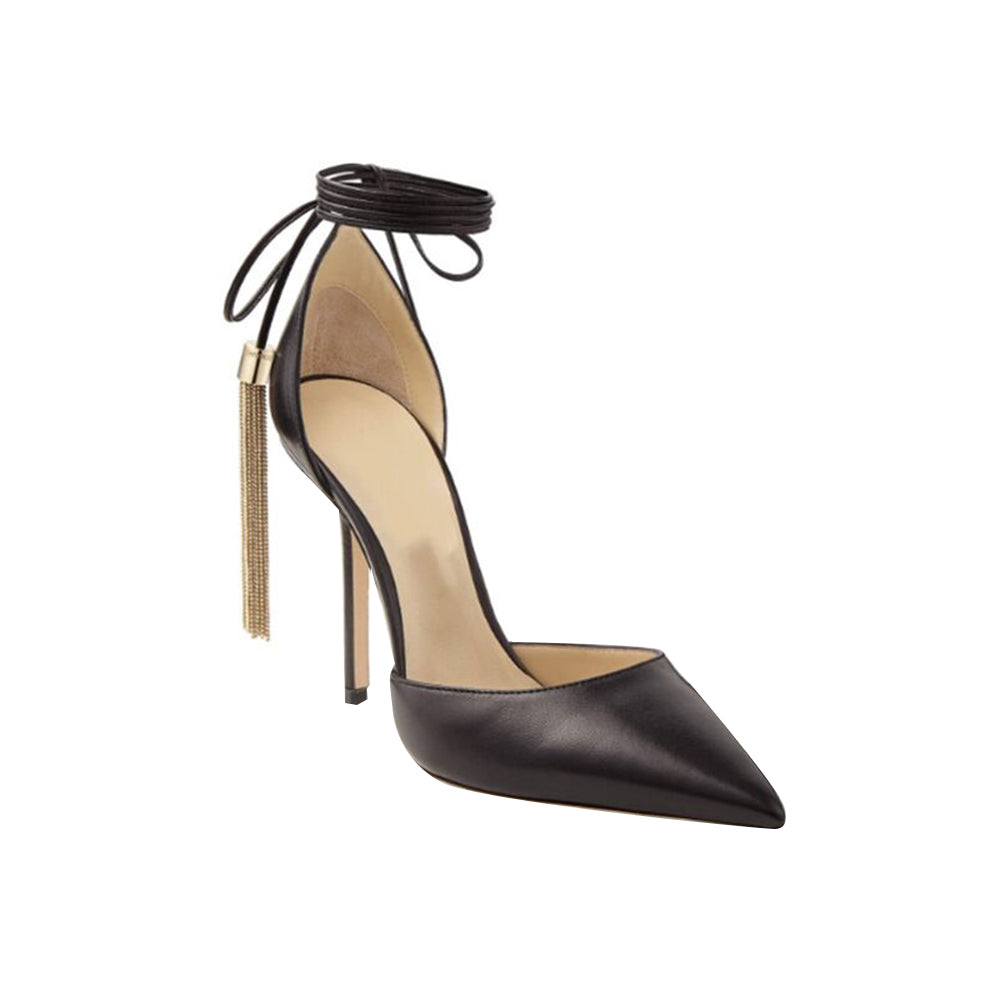 Tassels Lace Up High Heel Sandals